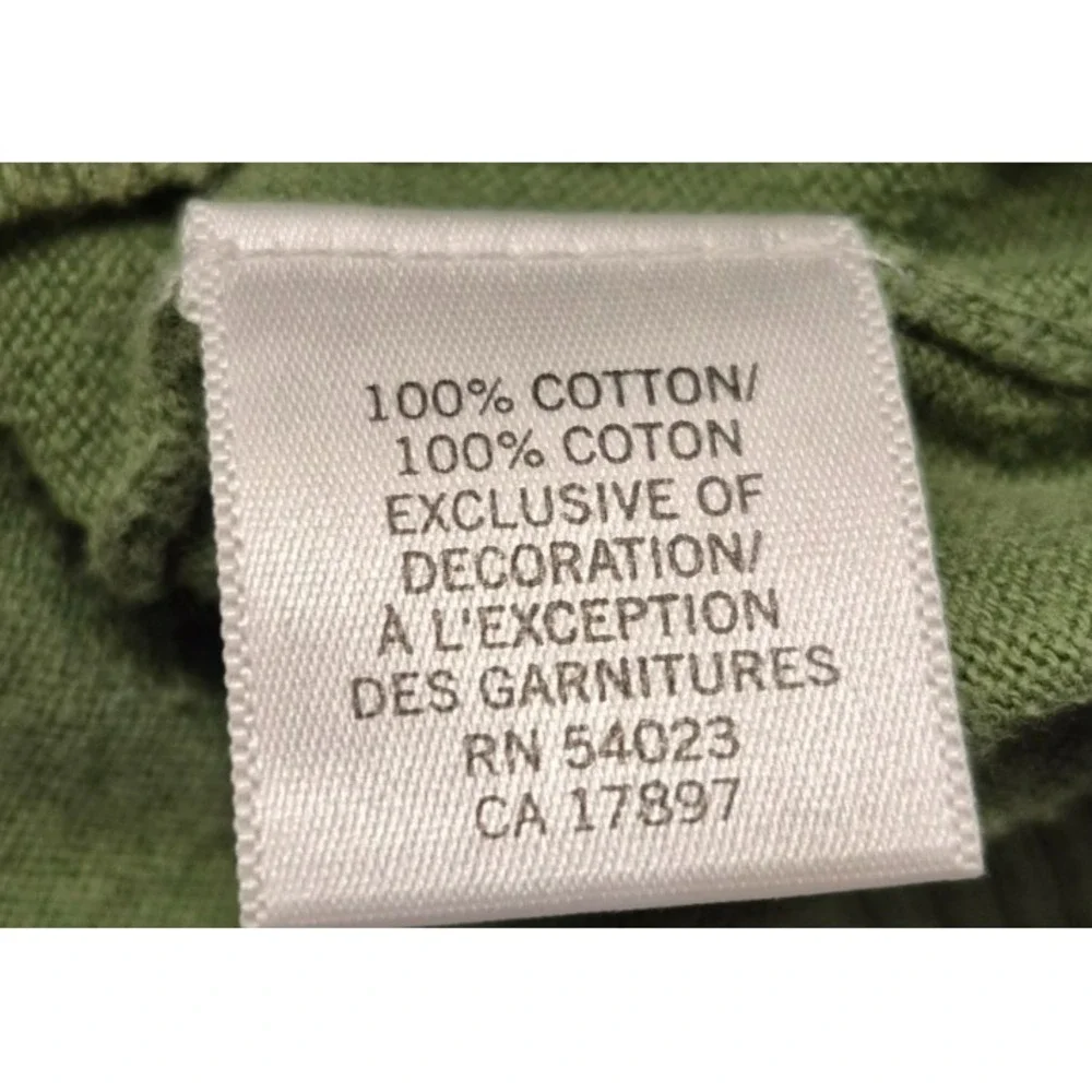 Banana Republic men's green 1/4 zip pullover tight knit sweater sz M 100% cotton